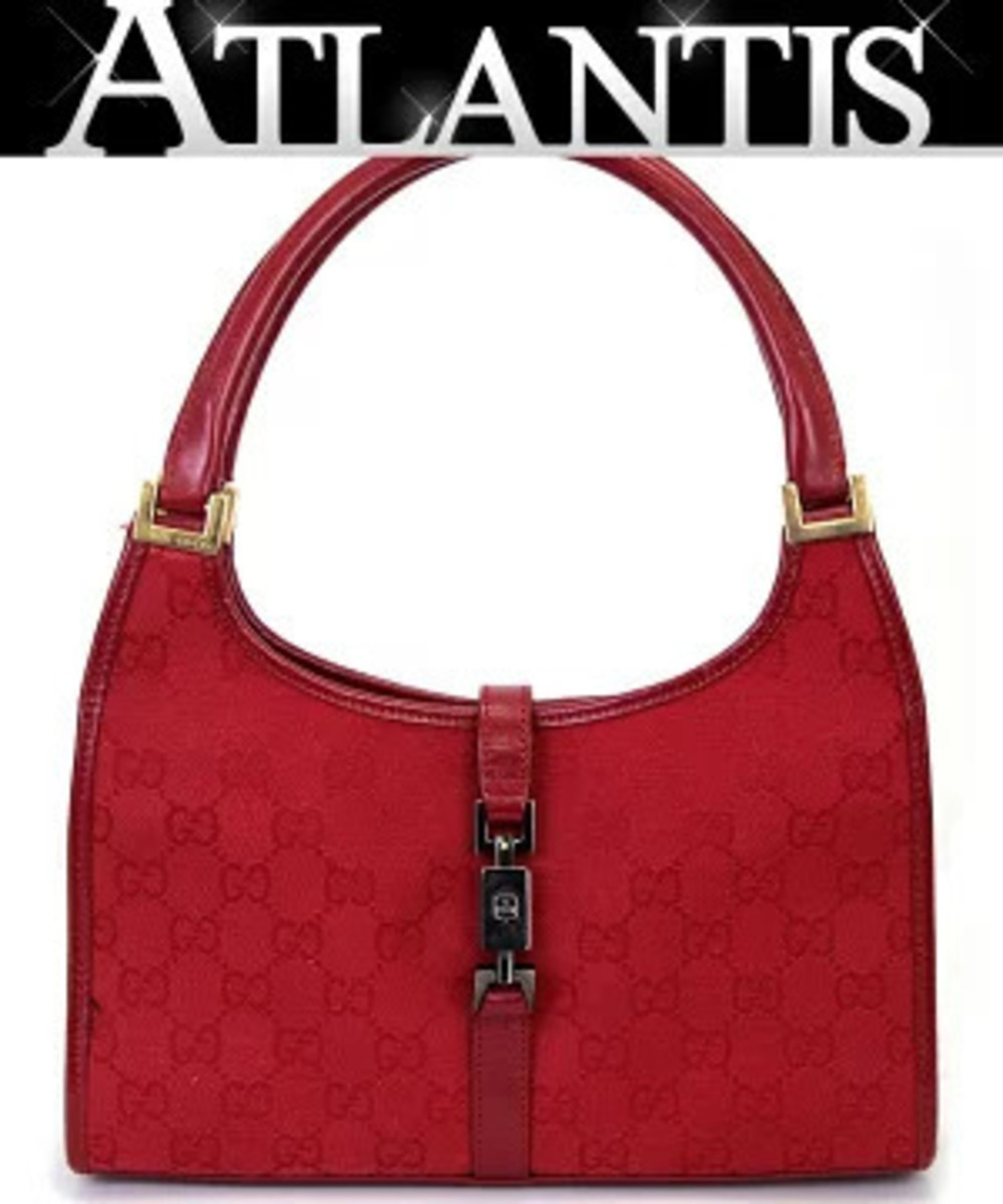Gucci Jackie Handbag GG Canvas Red